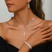 Women’s Jewelry Set FashionFashionable And Simple Popular Jewelry Set With Diamonds Double Row Long Necklace Earrings And Bracelet For Wedding_ipsvogv.com
