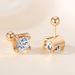 Classic Rose Gold Screw For Women Moissanite Bull Head Earrings Hollow Sier Jewelry_ipsvogv.com