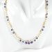 Glass Devil Eye Round Beads Shell 14K Gold OT Buckle Double Layer Necklace Clavicle Chain_ipsvogv.com