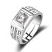 One Carat Simulated Moissanite Style Domineering Open Diamond Men's Fashion Simple Ring, Adjustable_ipsvogv.com