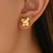 Niche Korean style women's geometric earrings, versatile luxurious four leaf clover design, with stripes and earrings_ipsvogv.com
