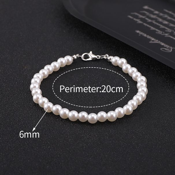 Single Layer Men's Circular Beaded Collarbone Chain Pearl Necklace_ipsvogv.com