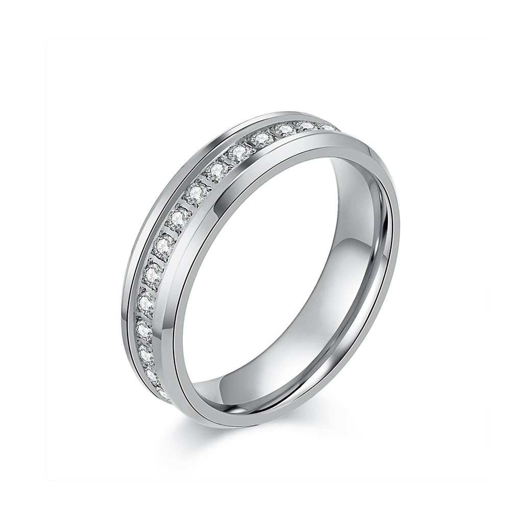 Neutral light luxury style titanium steel diamond ring men and women wedding proposal ring hand jewelry holiday gift_ipsvogv.com