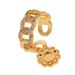 Geometric Hand Jewelry Creative Personality Cuban Chain Ring Lock Flower Design Accessory Opening Adjustable New_ipsvogv.com