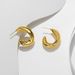 Gold plain ring C-shaped earrings, minimalist and elegant style earrings, 2023 new trendy high-quality jewelry_ipsvogv.com