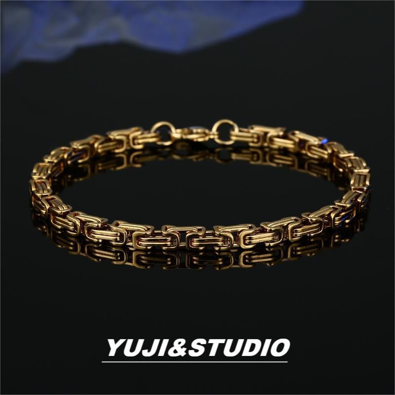 Fashion Hip Hop Stainless Imperial Byzantine Necklace Titanium Jie Men's Room Steel Color Neck Chain_ipsvogv.com