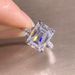 New Handicraft 10 × 12 Princess Rectangular Simulated Diamond Fashion Versatile Rock Sugar Wedding Ring_ipsvogv.com