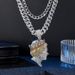 Hip Hop Set Accessories Fashion Queen Avatar Necklace Layered Full Diamond Cuban Chain Pendant_ipsvogv.com
