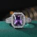 Cao Shi's New Double-layer Claw Square Zircon Inlaid With Topaz Purple Diamond Ring_ipsvogv.com