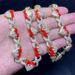 Women's Jewelry Punk Hip Hop Heart-Shaped Cuban Chain Necklace With Red Enamel And Zirconia Accents, Gold Tone_ipsvogv.com