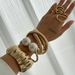 multi layered striped wide metal style bracelet for women Exaggerated ins large pearl open bracelet_ipsvogv.com