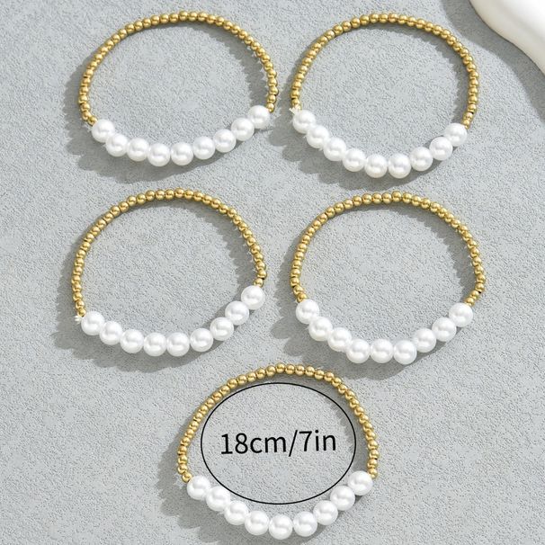 Niche Fashion OL American Versatile Handstring Female Personality Pearl Multi layer Design Light Luxury Beaded Geometric_ipsvogv.com