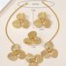 Minimalist 3D Flower Earrings Necklace Ring Set For Women Fashion Versatile Personality Jewelry_ipsvogv.com