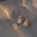 Elegant Square Titanium Steel Inlay Zircon Earrings Necklace_ipsvogv.com