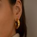 Women’s Jewelry Set Fashion Design C Shaped Real Gold Earrings Environmentally Friendly Color Creative Geometric Concave And Convex Pattern Earrings_ipsvogv.com