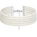 Fashionable jewelry Bohemian style multi-layer neckla with three and five layers of small pearl_ipsvogv.com