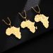 Retro Hip Hop Titanium Steel Gold African Map Shape Necklace Men and Women Hip Hop Animal Elephant Pendant Necklace_ipsvogv.com