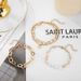 New Thick And Thin Chain Round Label English Letter Love Combination 4-piece Pearl Bracelet Set_ipsvogv.com