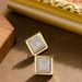 Internet Celebrity Fashion Bronze Zircon Geometric Square For Women, Exquisite And Versatile Silver Needle Earrings With_ipsvogv.com