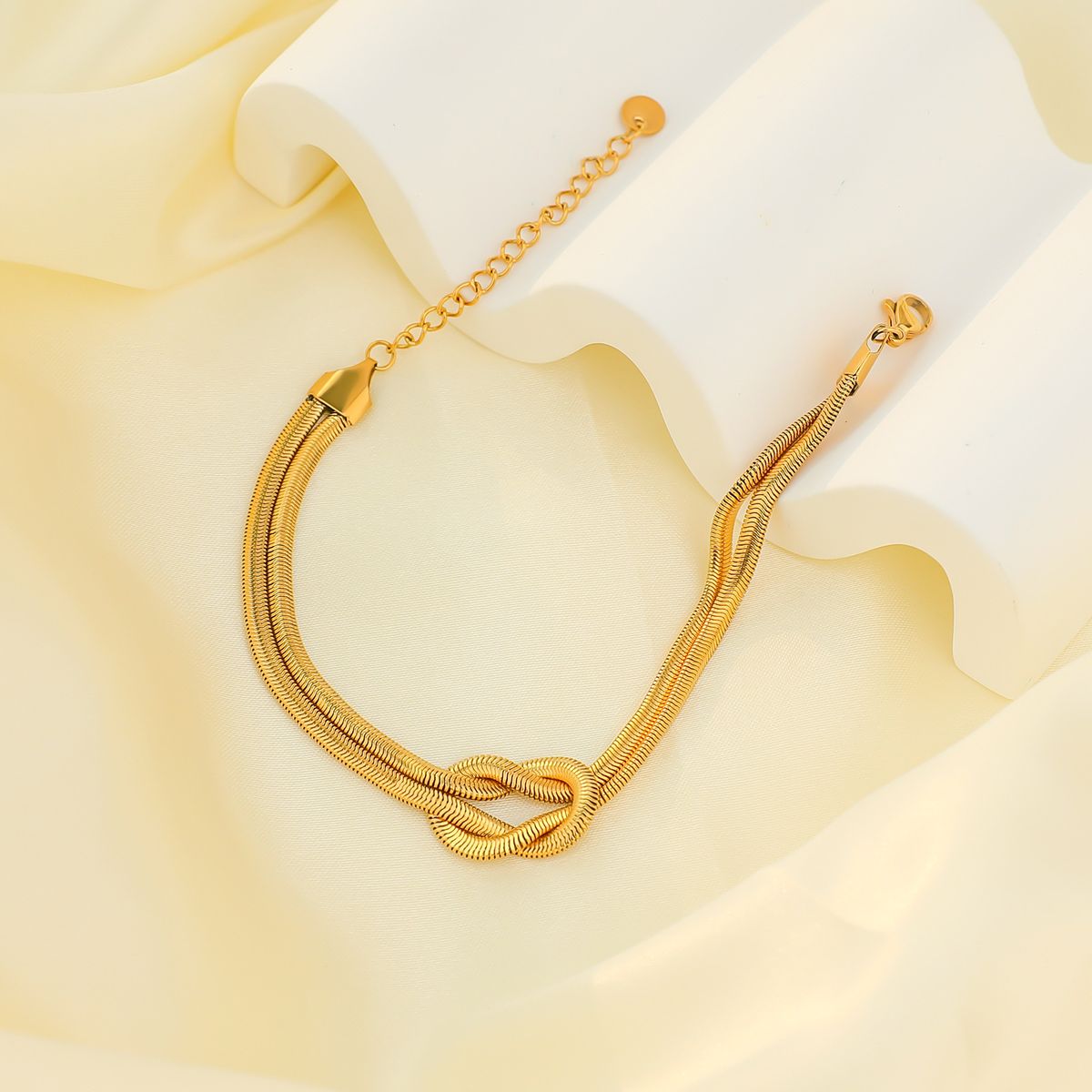 Women's Jewelry Titanium Steel Flattened Snake Bone Bracelet Gold Shell Necklace Electroplated Inlaid With Four Color Zircon Personalized Bracelet Set_ipsvogv.com