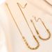 Titanium Steel Necklace Bracelet With Twelve Square Blade Chain, Fashionable And Simple Love Set Accessories That Do Not_ipsvogv.com