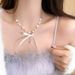 Runaway Prcess Ribbon Bow Necklace For Women Sweet Temperament Pearl Shell Beaded Choker Collarbone Accessory Neck_ipsvogv.com