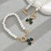 2024 Simple Heart Shaped Clover Women's Necklace, Bracelet, Jewelry Set, niche bead design, collarbone chain bracelet_ipsvogv.com