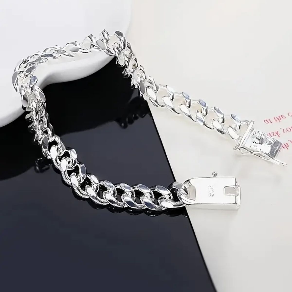 Fashion 10MM Square Buckle Cuban Bracelet Personality Men's Side Chain_ipsvogv.com