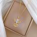 【 】 Love Angel Light Luxury Charm Gorgeous Full Diamond Necklace Women's Versatile Clavicle Titanium Steel Chain_ipsvogv.com