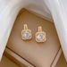 【 Titanium Steel 】 Micro Inlaid Necklace Earring Light Luxury Block Full Diamond Personalized Temperament Banquet_ipsvogv.com