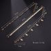 jewelry Hollow leaf personality retro arrow diamond anklet set Tassel alloy three piece set_ipsvogv.com