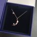 Starry Night Sweet Double Sided Design Necklace Female Element Crystal Star And Moon Clavicle Necklace Female_ipsvogv.com