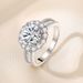Sterling Silver Ring For Women New Classic Round 3ct Moissanite Diamond Ring Silver Ring Setting High Carbon Diamond Ring_ipsvogv.com