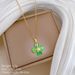 】 Green 【 Lucky Grass Light Luxury Charm Gorgeous Full Diamond Necklace Women's Versatile Clavicle Chain Titanium Steel 【 】_ipsvogv.com