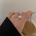 personality Pure Zircon Silver Letter Ins Hip-hop Fashion Goodluck Open Best Friend Ring_ipsvogv.com