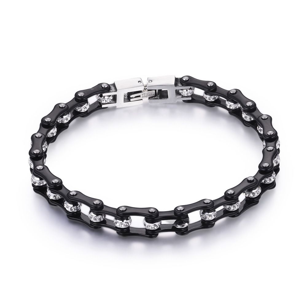 Men's Jewelry Titanium Steel 7MM Bicycle Chain Bracelet Versatile Couple Motorcycle Bracelet Super Flash Temperament Colorful Hand Jewelry_ipsvogv.com