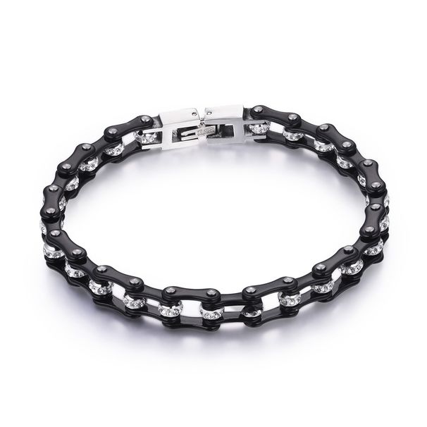 Men's Jewelry Titanium Steel 7MM Bicycle Chain Bracelet Versatile Couple Motorcycle Bracelet Super Flash Temperament Colorful Hand Jewelry_ipsvogv.com