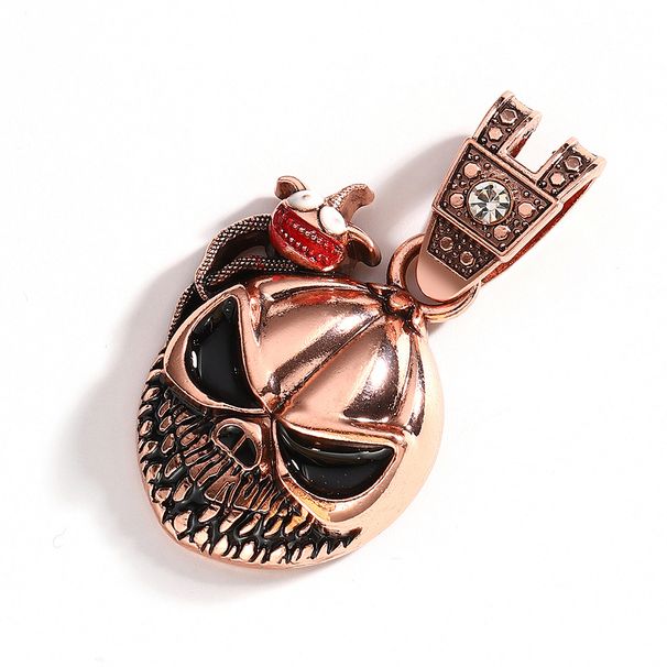 Halloween Oil Drop Skull Alloy Pendant Personality Exaggeration Men Hip Hop Fried Dough Twists Chain Necklace_ipsvogv.com
