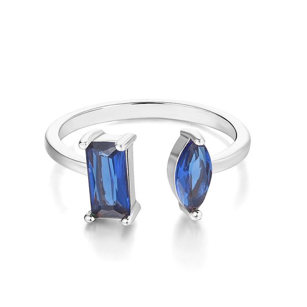 Colored zircon open ring for women, simple and fashionable geometric 12 birthstone ring popular jewelry_ipsvogv.com