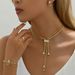 Women’s Jewelry Set Fashion Simple And Fresh Necklace And Earrings Set Inlaid With Diamonds Niche Design Clavicle Chain All Match Index Finger Ring_ipsvogv.com