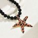 Feng women's long necklace with personalized leopard print, starfish, pearl, collarbone chain, fashionable and high-end_ipsvogv.com