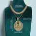Jewelry Inlaid Diamond Octagon Enamel Letter Pendant Accessories Hip Hop Men's Necklace_ipsvogv.com