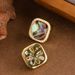 French Light Luxury Temperament With Diamond Studded Geometric Square Abalone Shell Earrings, Women's Ins Style High-end_ipsvogv.com