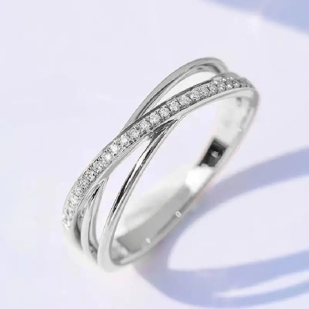 Cao Shi Hot Selling Cross Design Micro Inlaid Line Finger Fashion Style Ring_ipsvogv.com