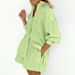 Women's Clothing temperament shirt jacquard striped puff sleeve shorts commuting design casual suit_ipsvogv.com