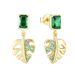 Earrings ear hooks sterling silver gold plated green zircon leaf earrings for women_ipsvogv.com