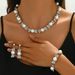 Pinduoduo Jewelry Fashion Pearl Necklace Earrings Bracelet Set Bride Accessories_ipsvogv.com