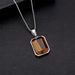 Square Natural Tiger Stone Pendant Solid Large Gem Pendant Personality Boyfriend Style Gift Autumn And Winter_ipsvogv.com