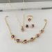 European American New Style Jewelry Hollow Heart Colorful Drill Earrings Hand Jewelry Set Fashionable Necklace Ring 4 Piece Set_ipsvogv.com