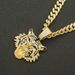 Cool 3D Full Diamond Oil Tiger Head Pendant Cuban Chain Trendy Nightclub Personalized Men's Necklace_ipsvogv.com